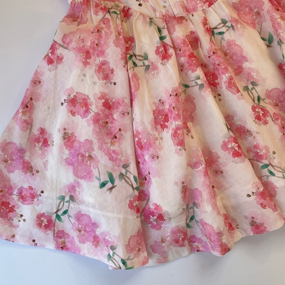 Bardot Elsie Floral Corset Mini Dress Pink Ramie Tie Strap Size 8 - Picture 5 of 16
